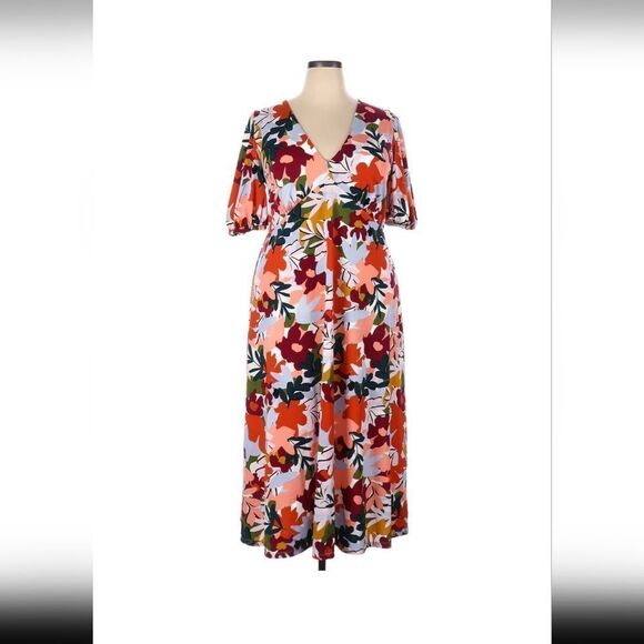 Eloquii 18 plus women's dress autumn floral - Picture 1 of 3